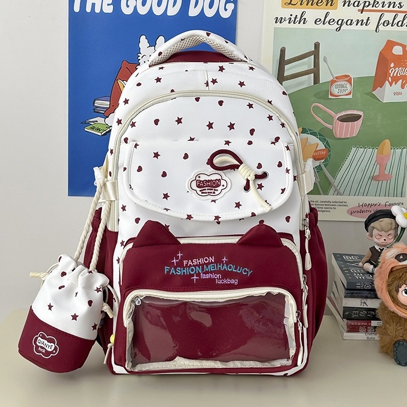 Školska torba za djevojčice, najlon, prozračna, otporna na habanje, proširiva, zakrivljene naramenice