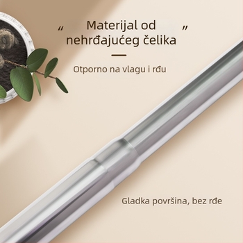 Proširiva šipka za tuš zavjese od nehrđajućeg čelika, bez bušenja, čvrsta konstrukcija, pogodna za sušenje odjeće na balkonu