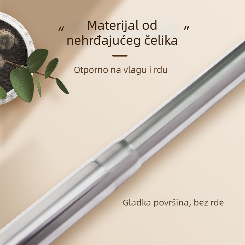Proširiva šipka za tuš zavjese od nehrđajućeg čelika, bez bušenja, čvrsta konstrukcija, pogodna za sušenje odjeće na balkonu