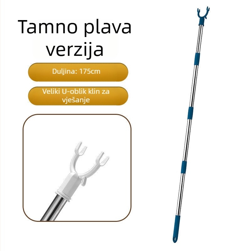 Teleskopska šipka za sušenje odjeće s vilicama – plastika, za balkon, moderni stil