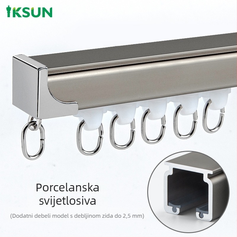 Šina za zavjese od aluminijske legure – prilagodljiva, moderni minimalistički stil