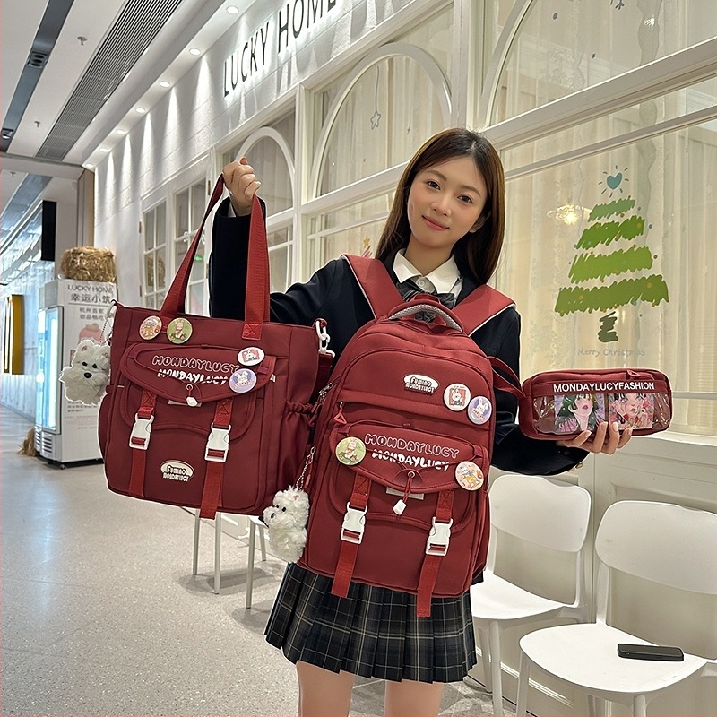 Školski ruksak unisex od najlona, velikog kapaciteta, mladi kampus stil, podstava od poliestera