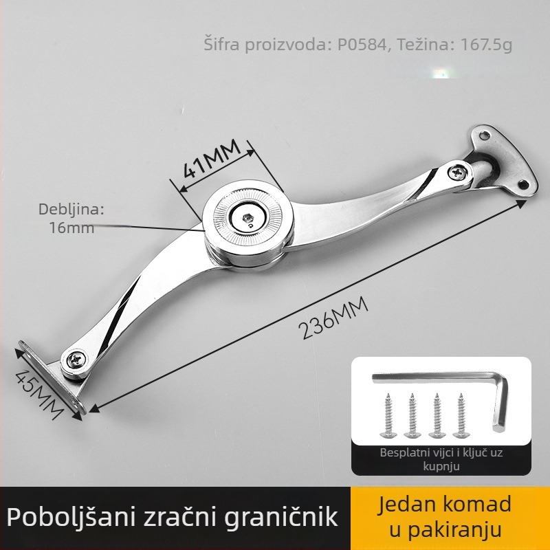 Gasni amortizer za lift vrata ormara, podesiv, nosivost visoka, tih, čvrst i širok dizajn