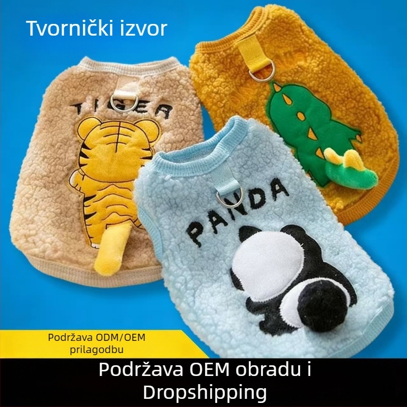 Brave Battle CW01 flis veste za kućne ljubimce – cartoon stil, poliester vlakno