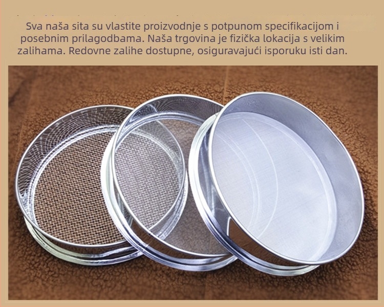 Standardni uzorak sito, 304 nehrđajući čelik, mreže 200/500/800/1000