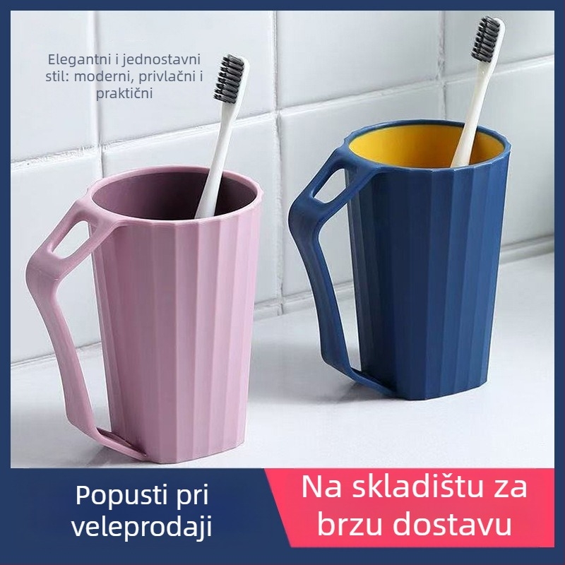 Set čašica za ispiranje za parove – minimalističke plastične čašice za zube s kutijom za pohranu