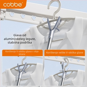 Izvlačna kukica za sušenje od nehrđajućeg čelika za balkon, moderan minimalistički stil (Cobbe/Cabei, 2023)