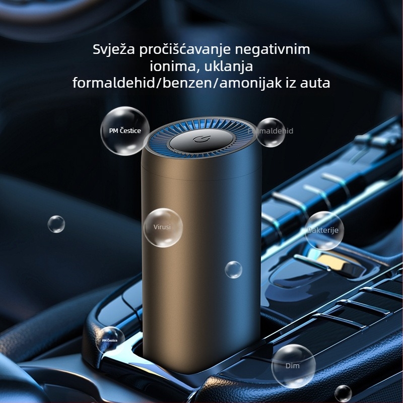 Automobilski pročišćivač zraka | kućište od aluminijske legure + ABS (Model YJ-01; USB snaga 3W; koncentracija negativnih iona 1 600 000; napon 5V)