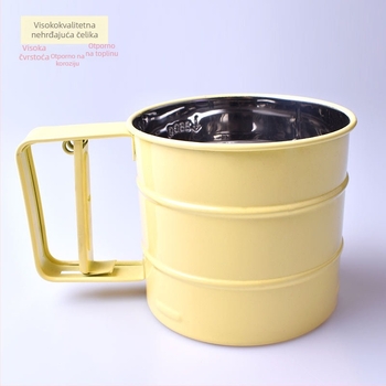 Ručna mrežica za brašno, nehrđajući čelik, alat za pečenje