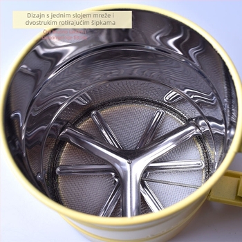Ručna mrežica za brašno, nehrđajući čelik, alat za pečenje