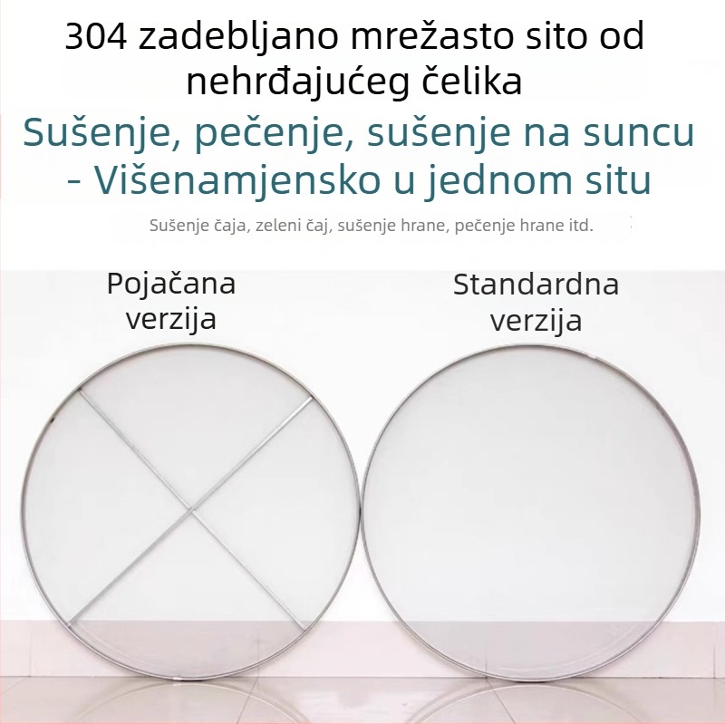 304 nehrđajuće čelično ojačano sito za sušenje, pogodno za pečenje, sušenje korice citrusa te čajnih listova, hlađenje i sazrijevanje