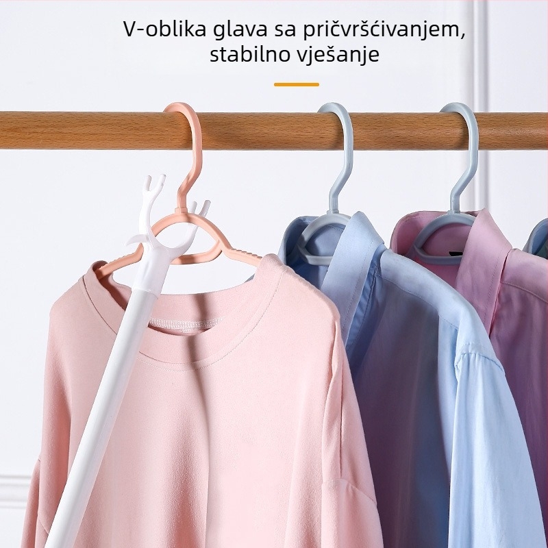 Plastična vilica za sušenje odjeće za balkon – prijenosni stalak, moderni minimalistički dizajn (Materijal: Plastika; Svrha: Sušenje na balkonu; Stil: Moderni minimalistički dizajn)