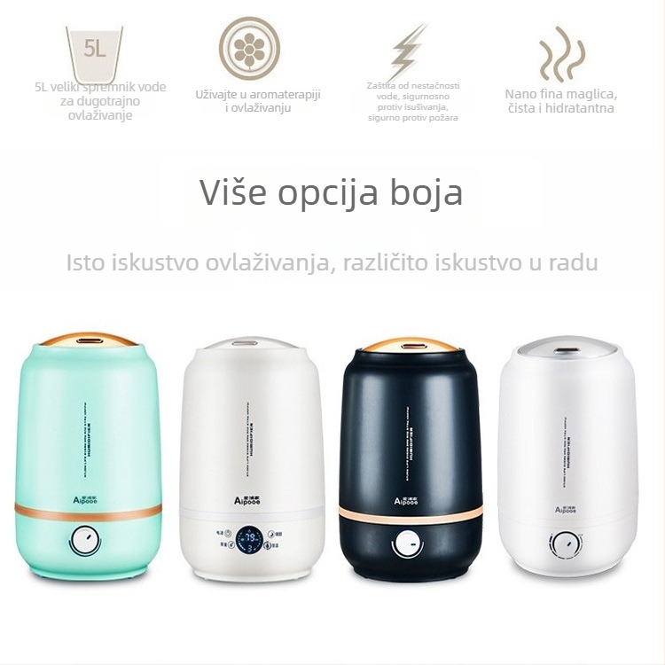 Ultrazvučni ovlaživač s aromaterapijom i pročišćivačem zraka, spremnik 2.6-4.0 L, pokriće 31-40 m², 8+ sati tajmer, 25W