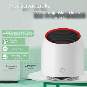 Stolni čistač zraka – negativni ioni, uklanjanje mirisa i formaldehida, uklanjanje PM2.5, tih rad, pokriće do 60 m²