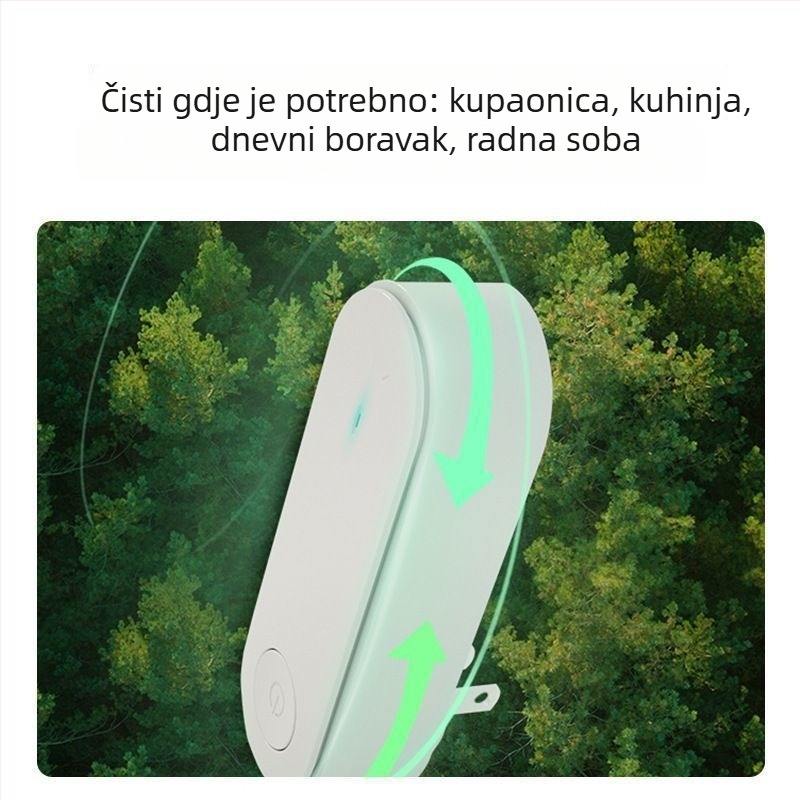 Mini pročistač zraka za kućnu upotrebu — negativni ioni, uklanjanje formaldehida, protok zraka 400 m³/h i više, buka >70 dB, pogodan za 61 m²+