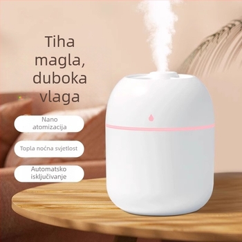 USB ovlaživač za stolno korištenje - dom/ured/učionica, rezervoar 10 L+, pokrivenost >60 m², 3+ izlaza magle, USB napajanje, kompatibilno s 111-240 V