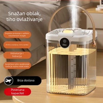 USB stolni ovlaživač zraka s 2 izlaza magle, spremnik 1.0–2.5 L, buka ispod 36 dB, ambijentalno osvjetljenje, za dom i ured