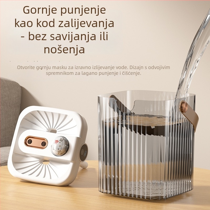 USB stolni ovlaživač zraka s 2 izlaza magle, spremnik 1.0–2.5 L, buka ispod 36 dB, ambijentalno osvjetljenje, za dom i ured