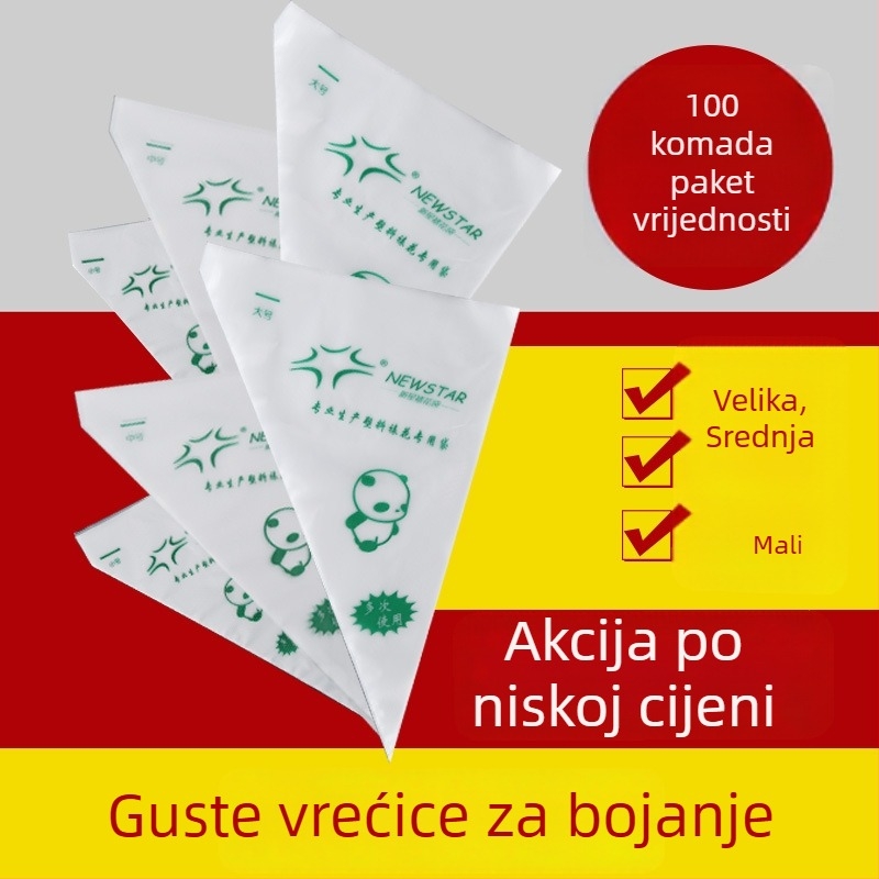 Nova vrećica za ukrašavanje za pečenje, prehrambeni PE, paket 100 kom (Nova; prehrambeni PE; 100 kom; za pečenje)