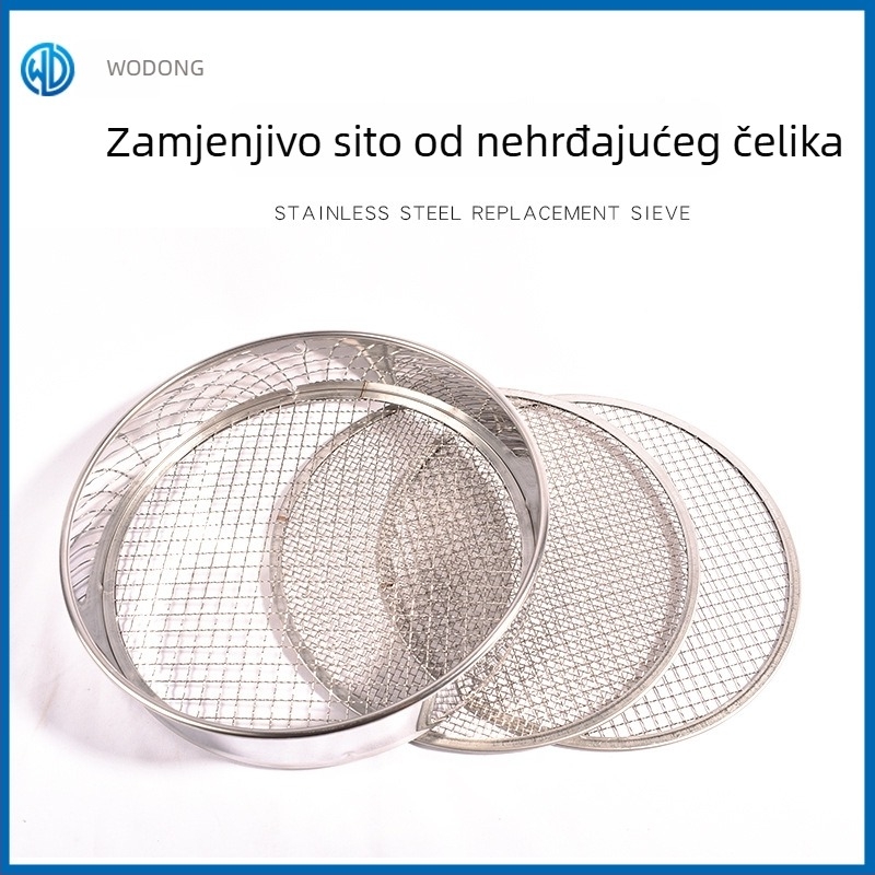 Set sita od nehrđajućeg čelika s izmjenjivom mrežom za vrtni tlo i kompost; za bonsai i vrtlarenje; sito za pijesak i kamenje, mreže 1–12