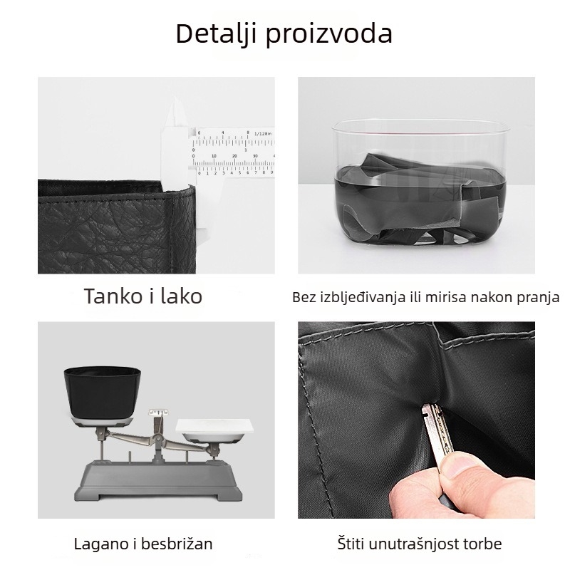 Unutarnja podstava torbe od vlaknastog papira, ultralakša i otporna na habanje, Dupont age brend, jednobojni dizajn, proljeće 2024.