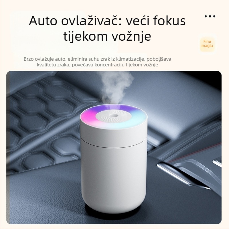 Ultrazvučni ovlaživač zraka za ured i dom, USB napajanje, spremnik do 0.5 L, 1 izlaz magle, tih ≤36 dB, tajmer 2–8 sati