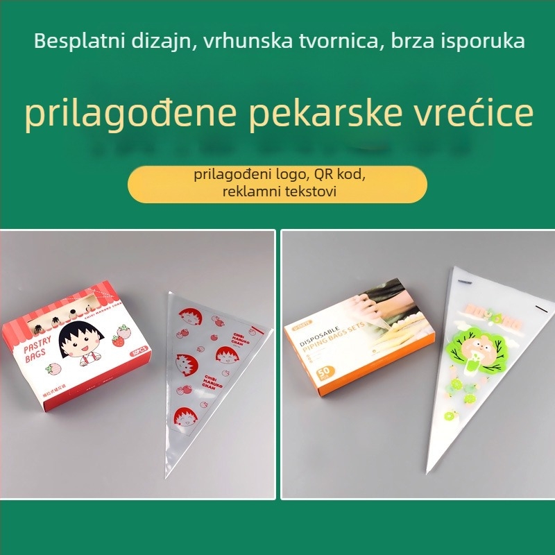 Jednokratna vrećica za ukrašavanje, prehrambene kvalitete PE, prozirna trokutasta vrećica za kremu