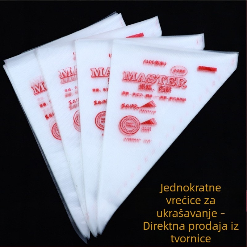 Debljom jednokratna velika vrećica za ukrašavanje kremom, tortama i kolačima – prehrambena kvaliteta