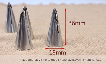 Maifu 7-dijelni set mlaznica za kolače, 304 nehrđajućeg čelika, za dekoriranje krema, pakiranje na veliko