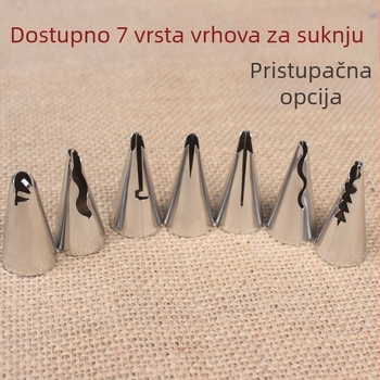 Maifu 7-dijelni set mlaznica za kolače, 304 nehrđajućeg čelika, za dekoriranje krema, pakiranje na veliko