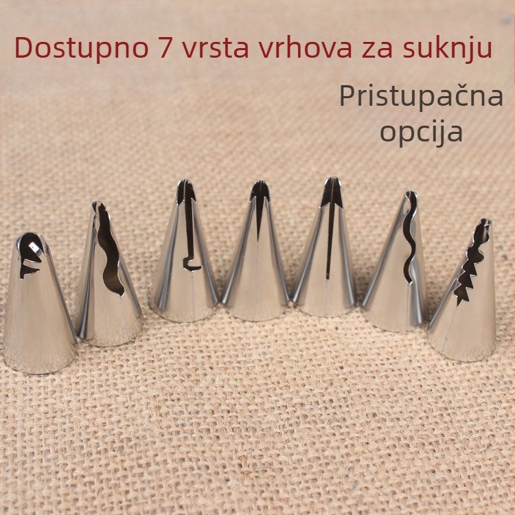 Maifu 7-dijelni set mlaznica za kolače, 304 nehrđajućeg čelika, za dekoriranje krema, pakiranje na veliko