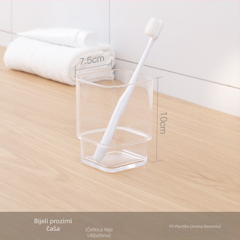 Plastični držač čaše za četkicu za zube u kupaonici - prozirna čaša za ispiranje usta; Marka PAPAH/Creeper; Materijal: Plastika; Tisak loga: Ne; Prilagodba: Ne; Uvoz: Ne