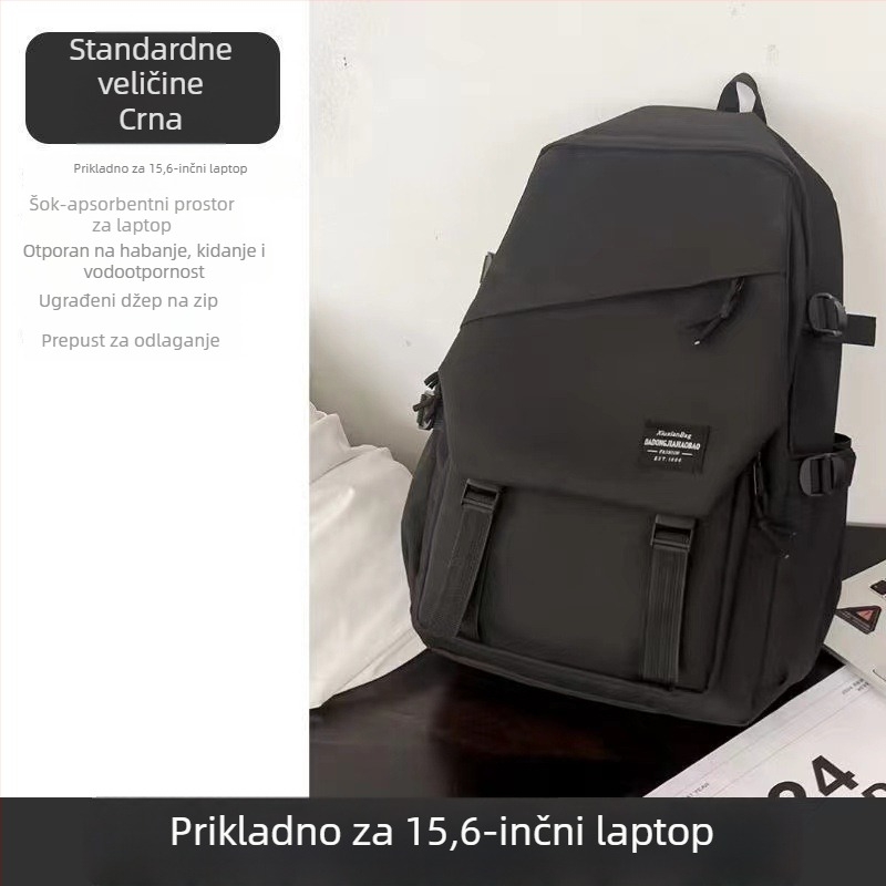 Unisex ruksak – moderan korejski stil, proširivi dizajn, najlon konstrukcija, zakrivljene naramenice (Ključne specifikacije: najlon; proširivi dizajn; zakrivljene naramenice)