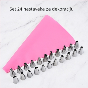 Set od 24 diskastnih nastavaka za ukrašavanje tijesta, od nehrđajućeg čelika