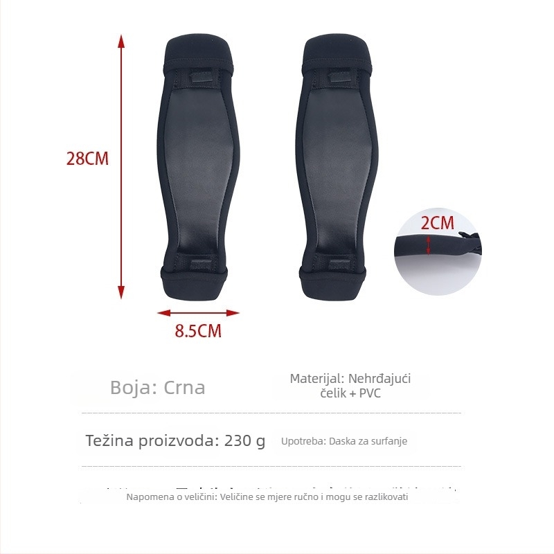 Surfboard dodaci: fiksni ulošci za stopala za hidrofoil, debeli protuklizni kaiševi, najlon konstrukcija, Weaver