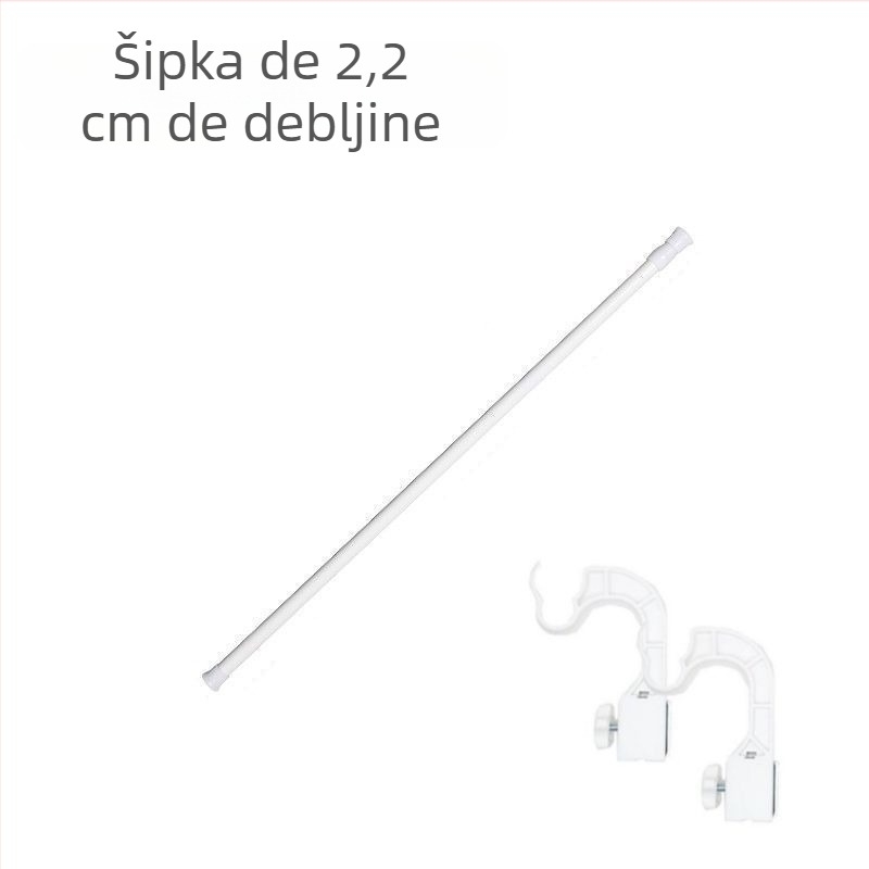 Klip-držač za zavjese, teleskopijski nosač, bez bušenja, za okvir prozora, plastični