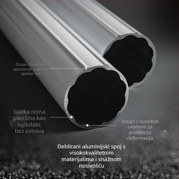 Šipka za zavjese od aluminijske legure, debela, retro stil, jednostavan luksuzan dizajn; jednostruka ili dvostruka šipka; bočna ili gornja montaža