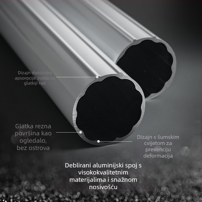 Šipka za zavjese od aluminijske legure, debela, retro stil, jednostavan luksuzan dizajn; jednostruka ili dvostruka šipka; bočna ili gornja montaža