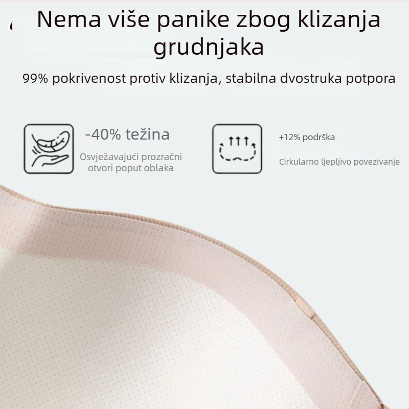 Bešavni push-up grudnjak s odvojivim trakama, anti-slip, košarica 3/4