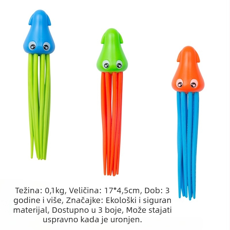 Dječja ronilačka igračka — podvodna hobotnica, plastična, kognitivna vodena igra za uzrast 4–6 godina