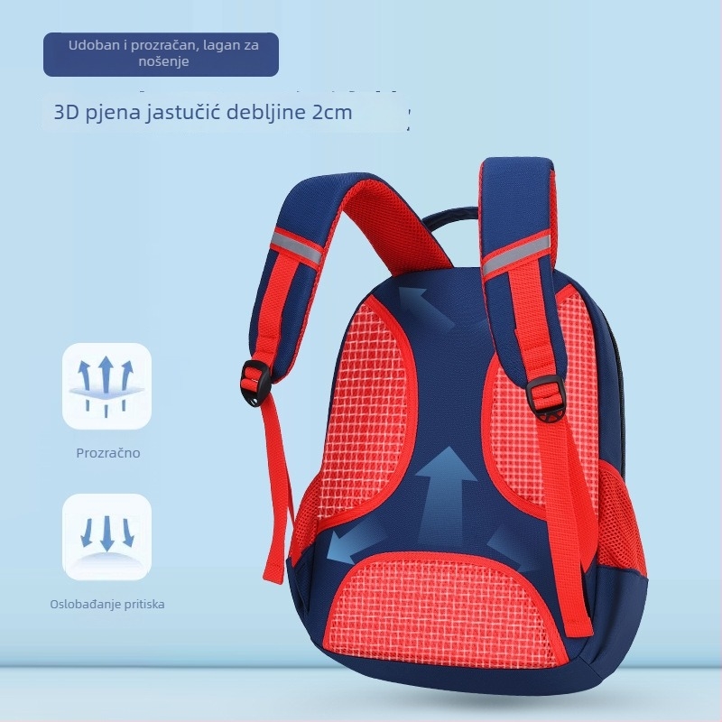 Školski ruksak za djecu: Oxford tkanina, prozračan, vodootporan, otporan na habanje i udarce; naramenice s zračnim jastucima; pogodan od vrtića do 6. razreda; marka topbear.