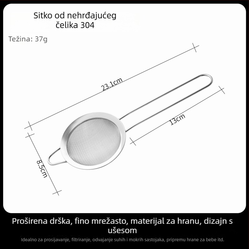 Nerđajuće čelično kuhinjsko sito za sojino mlijeko i sokove, ultra fino sito, sito za brašno i sito za ulje