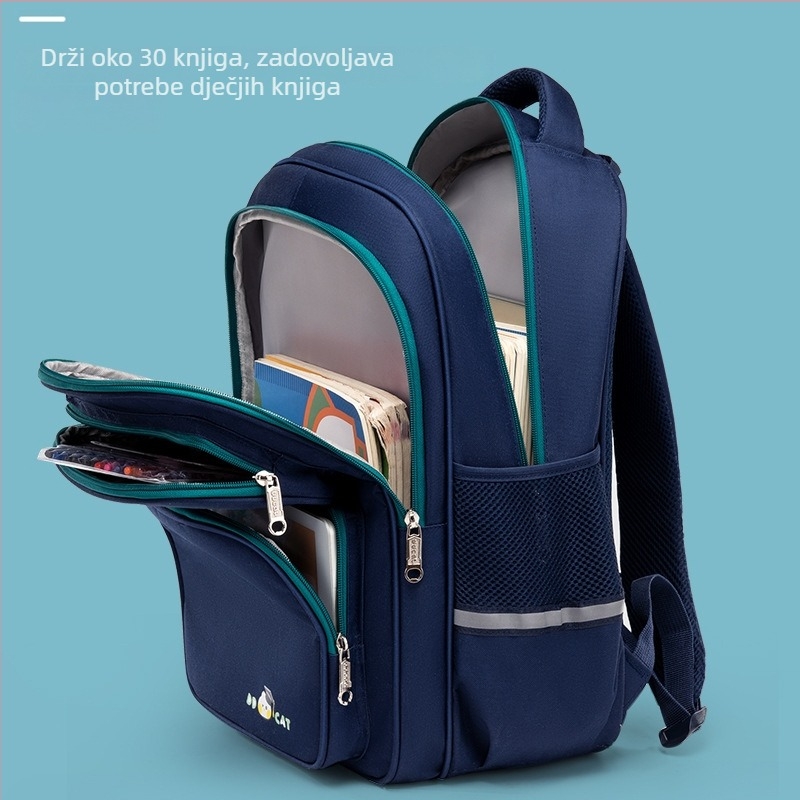 Školski ruksak za osnovnu školu – ultra-lagan, zaštita kralježnice, vodootporan Oxford materijal, ergonomski stražnji panel, za 3-4. razred