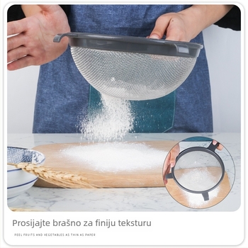Ručna sita za brašno s filtrom za ulje, košarom za pranje povrća i karticom za posipanje kave i kakaa u prahu