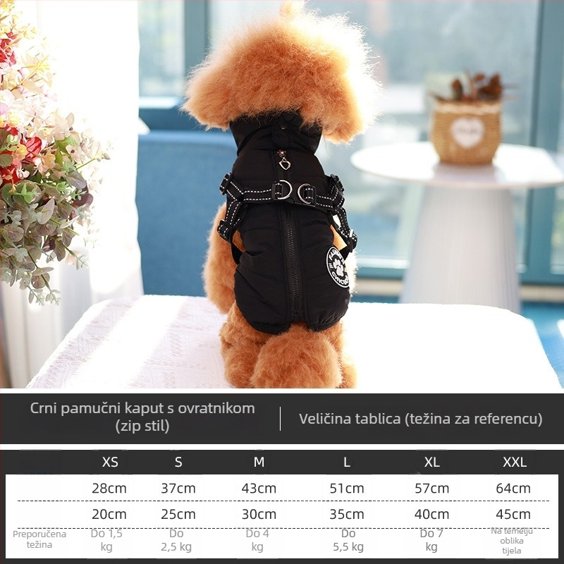 Chicdog Poliester Zimski Podstavljeni Pasji Prsluk – Ležerni Stil Odjeće za Kućne Ljubimce