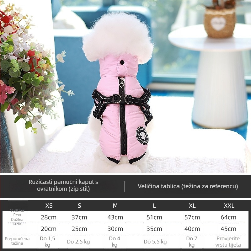 Chicdog Poliester Zimski Podstavljeni Pasji Prsluk – Ležerni Stil Odjeće za Kućne Ljubimce
