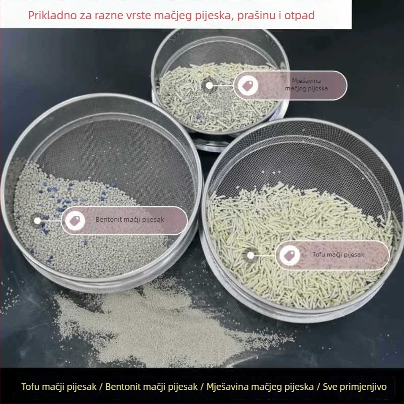 Nehrđajući čelično sito za mačji pijesak s bentonitom i filterom prašine