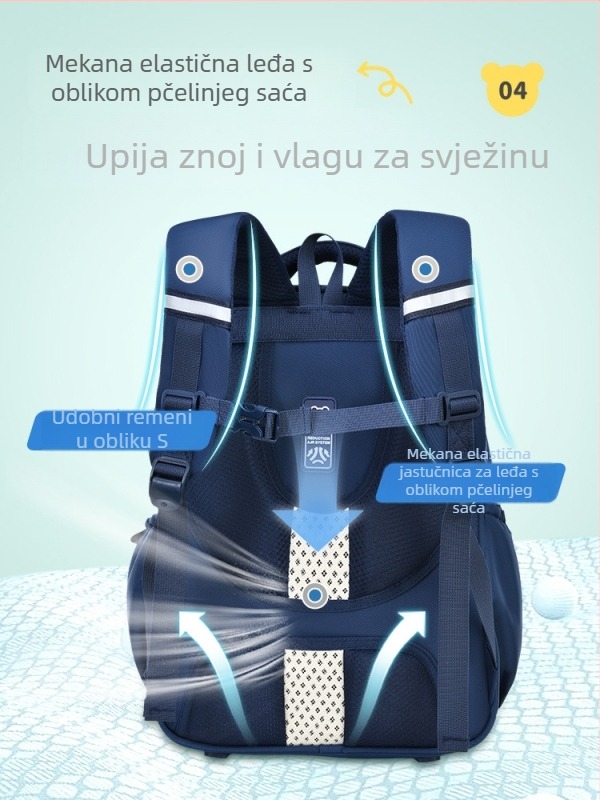 Školski ruksak za 3.-4. razred, Oxford tkanina, zaštita kičmene moždine, smanjenje težine, životinjski uzorak, zakrivljene naramenice