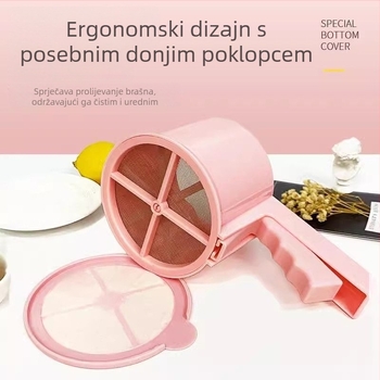 Sito za brašno – poluautomatsko, čašastog oblika, ručno, nehrđajući čelik, ultra-fino filtar