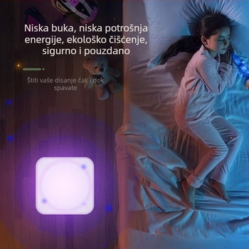 Desktop čistac zraka s negativnim ionima i UV dezinfekcijom, USB napajanje, tih do 36 dB, pogodan za prostor do 20 m²